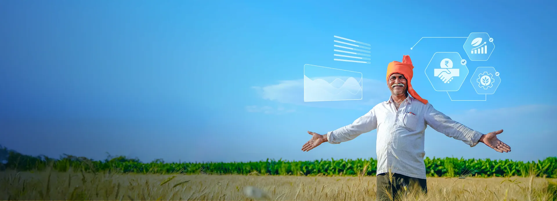 Empowering Rural India Through Financial Inclusion — farmer in wheat field